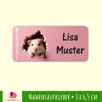 24 Namensaufkleber | Kleiner Hamster - 3,0 x 6,5 cm Bild 1