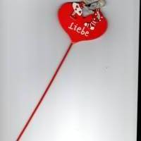 Stecker Geschenkidee Valentinstag - Herz  Liebe -  Mäuse für den  Blumenstrauß zum basteln , dekorieren Bild 1