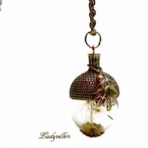 Eichel Kette Pusteblume mit Antik Silber oder Bronze Eichelhut im Vintage bzw Retro Style als außergewöhnliches Geschenk Bild 3