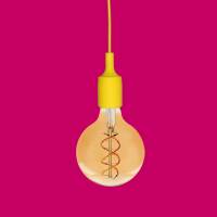 Minimalistische LED Lampe | Vintage Hängelampe | moderne Edison Pendelleuchte | goldgelb Bild 1