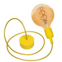 Minimalistische LED Lampe | Vintage Hängelampe | moderne Edison Pendelleuchte | goldgelb Bild 2