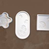 Raysin Schalen mit Relief Ginkgoblättern/Ginkgoblatt, Tablett zur Aufbewahrung, Schale Blume, Oval, Quadrat Bild 1
