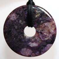 Charoit (Donut) | Halskette mit Band --- Stein-Größe: 35 mm Bild 3
