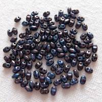 10 Gramm Mini Duo Perlen, schwarz vega iris, Miniduo Beads, Matubo Bild 1