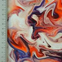 ♕ Orange-lachs-lila Jersey Marble Waves Wellen 50 x 150 cm Nähen Elastisch ♕ Bild 6