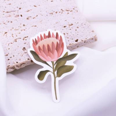 Sticker Protea Vinyl Aufkleber Boho Flower Kiss Cut - Protea Sticker - Aufkleber Wasserflasche - Abziehbild wasserfest
