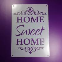 Schablone Home Sweet Home Schriftzug Ornament Fleur de Lys - BS93 Bild 1