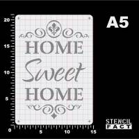 Schablone Home Sweet Home Schriftzug Ornament Fleur de Lys - BS93 Bild 2