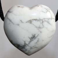 Magnesit (Herz) | Halskette mit Band oder Silber 925 --- Stein-Größe: 29 x 30 mm Bild 3