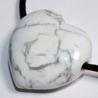 Magnesit (Herz) | Halskette mit Band oder Silber 925 --- Stein-Größe: 29 x 30 mm Bild 6