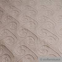 Stoff Wolle Polyamid natur Stickerei Mäander angeraut Decke Vorhang JAB WE7154-071 Bild 3