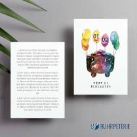 Ruhrpott Geburtstag Einladungskarte selbst gestalten | A6 Klappkarte | Personalisiert | Wunschalter Bild 2