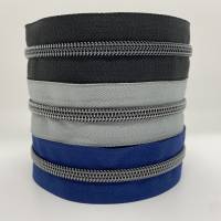 Reißverschluss Smoky, breit, dunkelblaues Band, Schiene in gunmetal Bild 6