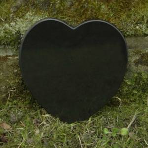 Grabdekoration Herz Marmor mit keltischem Herz - Trauerspruch Gravur Das Leben endet, die Liebe nicht - Gedenkstein Grab Bild 2