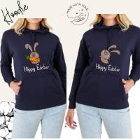 Hoodie Damen- Sweater mit Kängurutasche & einzigartigen Prints ,,Happy Easter'' Bild 1