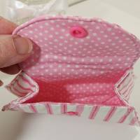 Pink gestreift Kleines Täschchen Krimskram-Tasche Bild 3