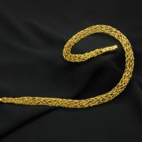 edle Damenhalskette aus 24ct vergoldetem Draht und passenden goldfarbenen Magnetverschluss Bild 3