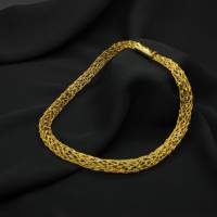 edle Damenhalskette aus 24ct vergoldetem Draht und passenden goldfarbenen Magnetverschluss Bild 4