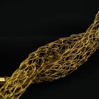 edle Damenhalskette aus 24ct vergoldetem Draht und passenden goldfarbenen Magnetverschluss Bild 6