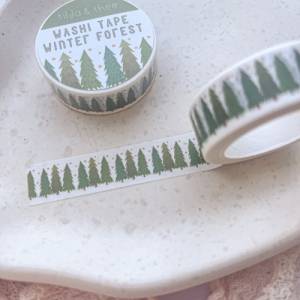 Washi Tape Tannen Winterwald Weihnachten Tannenbäume  - Christmas Washi Tape Pine Tree - Masking Tape Bullet Journal - W Bild 3