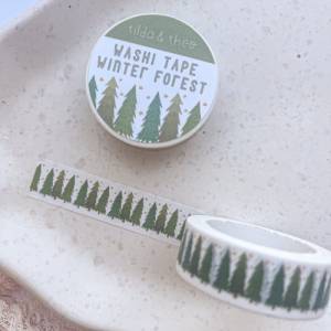Washi Tape Tannen Winterwald Weihnachten Tannenbäume  - Christmas Washi Tape Pine Tree - Masking Tape Bullet Journal - W Bild 5