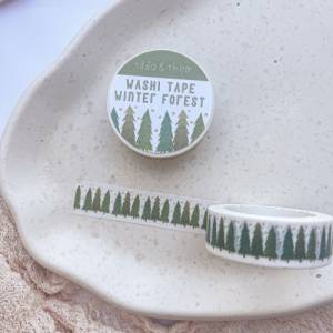 Washi Tape Tannen Winterwald Weihnachten Tannenbäume  - Christmas Washi Tape Pine Tree - Masking Tape Bullet Journal - W Bild 7