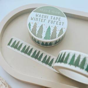 Washi Tape Tannen Winterwald Weihnachten Tannenbäume  - Christmas Washi Tape Pine Tree - Masking Tape Bullet Journal - W Bild 8