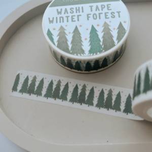 Washi Tape Tannen Winterwald Weihnachten Tannenbäume  - Christmas Washi Tape Pine Tree - Masking Tape Bullet Journal - W Bild 9