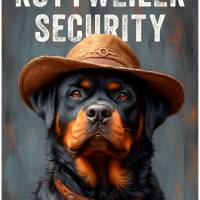 Hundeschild ROTTWEILER SECURITY, wetterbeständiges Warnschild Bild 1