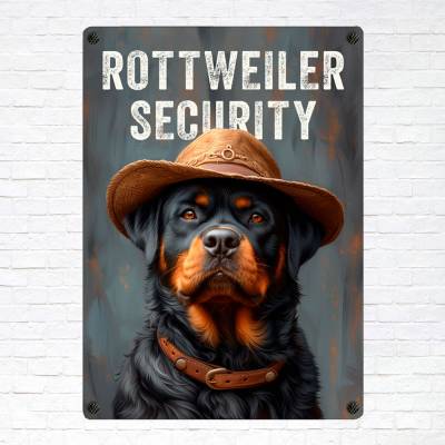 Hundeschild 'Rottweiler Security', wetterbeständiges Warnschild