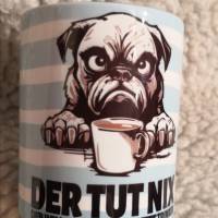 G-TB0081 bedruckte Tasse, weiss, sublimiert, angry Dog Bild 1