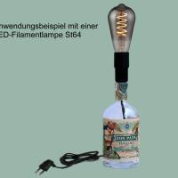 Upcycling Flaschenlampe | Vintage Lampe aus Rum Flasche | moderne Dekoflasche für Hausbar und Party | Flaschenlicht Bild 2