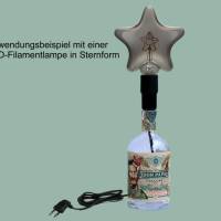 Upcycling Flaschenlampe | Vintage Lampe aus Rum Flasche | moderne Dekoflasche für Hausbar und Party | Flaschenlicht Bild 3