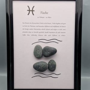 Steinbild mit Sternzeichen aus Kieselsteinen - Steinbock, Wassermann oder Fische Bild 7
