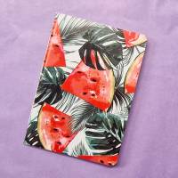 Softcover Notebook Früchte | ähnlich A6 | handgebunden | aus Graspapier | Notizheft Bild 2