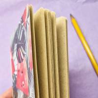 Softcover Notebook Früchte | ähnlich A6 | handgebunden | aus Graspapier | Notizheft Bild 6