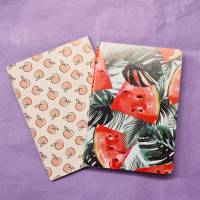 Softcover Notebook Früchte | ähnlich A6 | handgebunden | aus Graspapier | Notizheft Bild 7