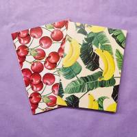Softcover Notebook Früchte | ähnlich A6 | handgebunden | aus Graspapier | Notizheft Bild 8