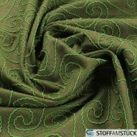 Stoff Wolle Polyamid grün Stickerei Mäander angeraut JAB WE7154/030 Decke Bild 1