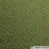 Stoff Wolle Polyamid grün Stickerei Mäander angeraut JAB WE7154/030 Decke Bild 3