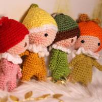 Freche Früchtchen kleine gehäkelte Puppen, kleine Geschenke Mini Puppen und Wohnzimmer Deko, Früchte Figuren Deko Küche Bild 1
