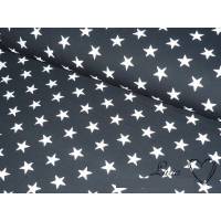 0,15m RESTSTÜCK Sweat Jersey Baumwolle Sterne weiß auf schwarz 2cm Bild 1