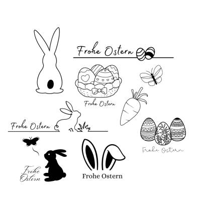 Oster Bundle Plotterdatei - SVG Download Datei - Plotterdatei - Basteln - DIY - Cricut - Schmetterling Osterhase
