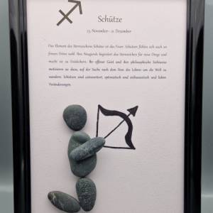 Steinbild mit Sternzeichen aus Kieselsteinen - Waage, Skorpion oder Schütze Bild 7