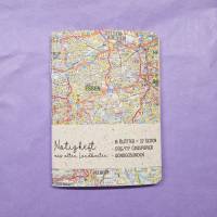 Softcover Notizheft Ruhrgebiet | ähnlich A6 | handgebunden | aus alten Landkarten & Graspapier Bild 1