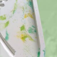 Raysin Schale oval mit Relief Pusteblume, Tablett zur Aufbewahrung, grün, Schmuckschale Bild 3