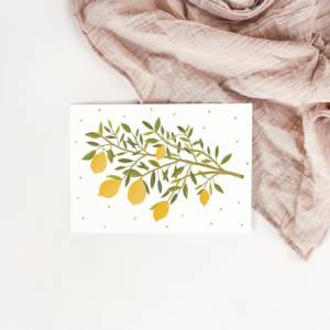 Postkarte Zitronenzweig A6 Karte Italien - Postkarte Sizilien Zitronen - Geschenkverpackung Sommer Bild 8