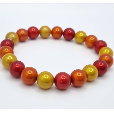 Armband Miracle Beads Rot Gelb Orange  (A72)