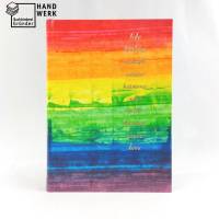 Regenbogen, Notizbuch, A5, Goldprägung love, handgefertigt Bild 1