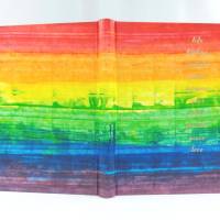Regenbogen, Notizbuch, A5, Goldprägung love, handgefertigt Bild 2